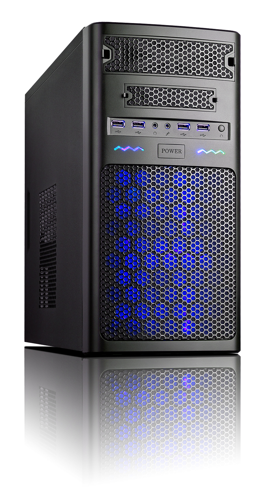 Casecom MG31 Case 600W PSU mAtx Tower, Black Fan, USB3, 2YR