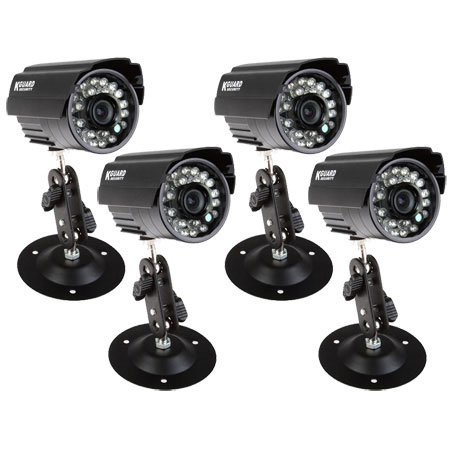 4 PCS IR Weather Proof Colour Camera for DVR kit,with power/wire