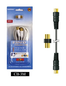 Sansai TV/Video RF Cable M-M with Gender Changer 3m