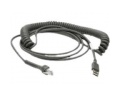 15FT USB Cable Series A Conn Coiled Sheilded