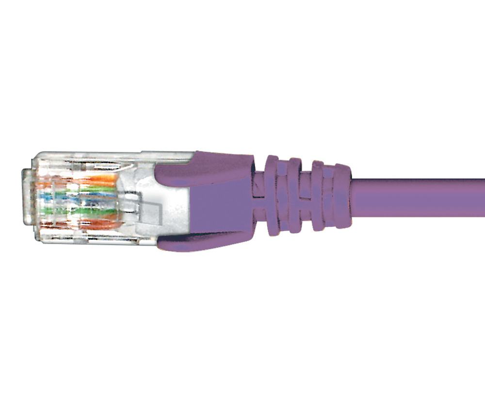 Cabac 2m CAT6 RJ45 LAN Ethernet Network  Snagless/Moulded Purple Patch Lead