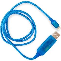 Visible Flowing USB Lightning Charging Cable - Blue