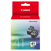 Canon CL41-TWIN CL41TWIN Twin Pack with 2x CL41 Standard Yield Tri-Colour Ink Cartridges - GENUINE