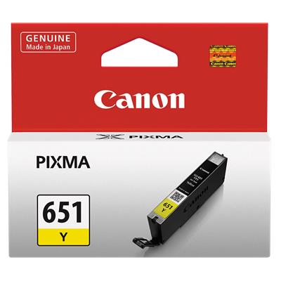 Canon CLI651Y Yellow Ink Cartridge - GENUINE