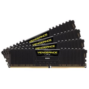 Corsair DDR4, 3200MHz 64GB 4x 288 DIMM, Unbuffered, 16-18-18-36, Vengeance LPX Black Heat spreader, 1.35V, XMP 2.0, Supports 6th Intel CoreT i5/i7
