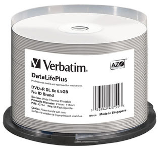 Verbatim DVD+RDL 8.5GB 50PK Wide Thermal Print 8X