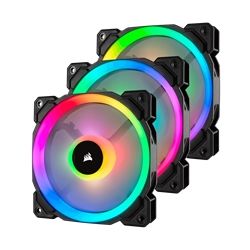 Corsair LL Series, LL120 RGB, 120mm Dual Light Loop RGB LED PWM Fan, 3 Fan Pack with Lighting Node PRO