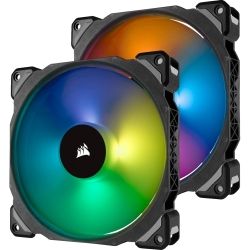 Corsair ML140 PRO RGB, 140mm Premium Magnetic Levitation RGB LED PWM Fan, Twin Fan Pack, with Lighting Node PRO