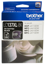 Brother LC-137XLBK  Black Ink Cartridge- DCP-J4110DW/MFC-J4410DW/J4510DW/J4710DW - up to 1200 pages