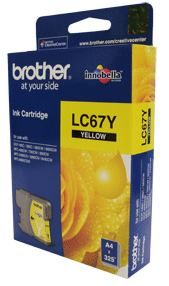 Brother LC-67Y Yellow Ink Cartridge- to suit DCP-385C/395CN/585CW/6690CW/J715W, MFC-490CW/5490CN/5890CN/6490CW/6890CDW/790CW/795CW/990CW- up to 325 pa