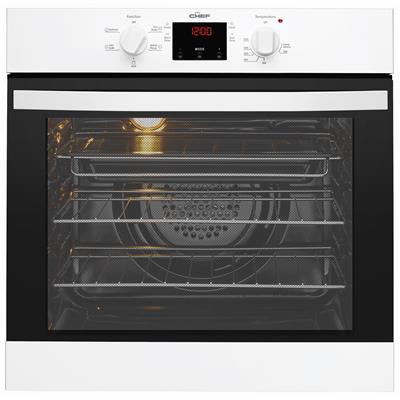 Chef 60cm Multifunction Electric Oven with Programmable Timer - White