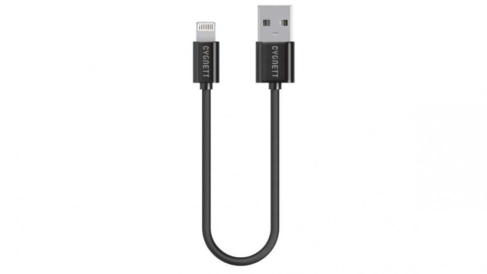 Cygnett 10cm Lightning Cable - Black