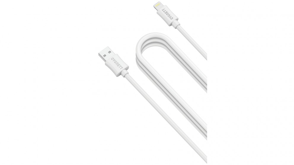 Cygnett Source 3m Lightning Charge and Sync PVC Cable - White