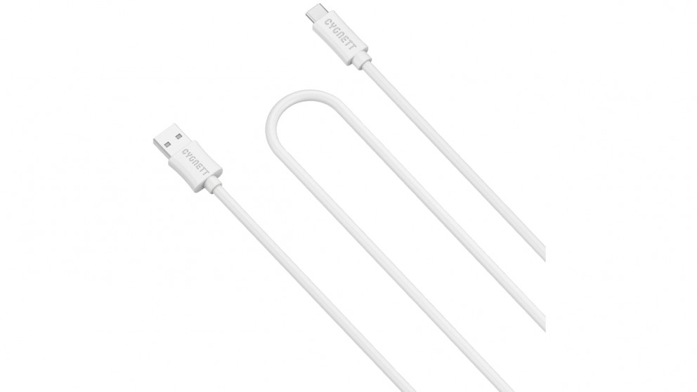 Cygnett Source LightSpeed 1m USB-C to USB-A PVC Cable - White