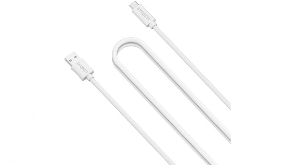 Cygnett Source LightSpeed 2m USB-C to USB-A PVC Cable - White