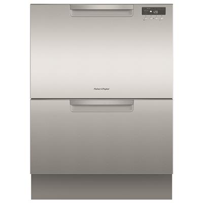 Fisher&ampPaykel Double Dishdrawer incl Sanitise ExtraDry & full flex racking - Stainless Steel