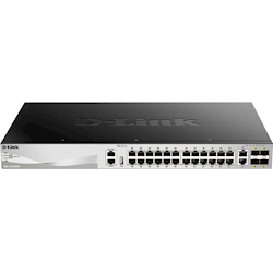 30 port Stackable Gigabit Switch with 24 1000Base-T ports and 4 10 Gigabit SFP+ ports and 2 10GBASE-T ports.