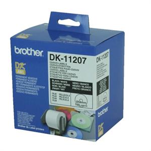 Brother DK-11207 White CD/DVD Film Labels 58 Diameter 100 Labels per roll