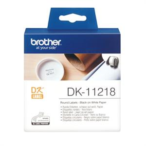 Brother DK-11218 White Round Die-Cut Labels 24mm Diameter 1000 Labels
