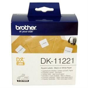 Brother DK-11221 White Square Die-Cut Labels - GENUINE