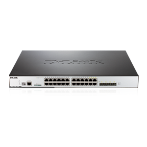 D-LINK DWS-3160-24PC 24-Port Gigabit PoE & 12AP Unified Wireless Controller Software with 4 GE Combo RJ45/SFP Ports