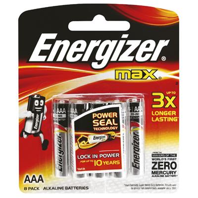 Energizer MAX AAA Alkaline Battery 8pk