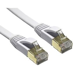 Edimax 5m White 10GbE Shielded Cat7 Network Cable - Flat