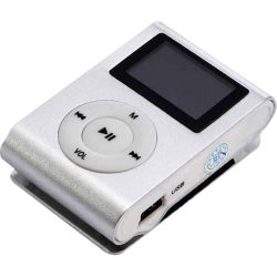 Actiontec Mini Clip 8G MP3 Music Player With USB Cable and Earphone - Silver
