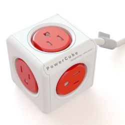 Allocacoc PowerCube Extended Boston Red 5 Outlets with 3M Cable