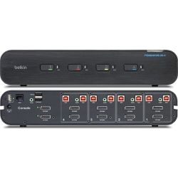 BELKIN 4-PORT SECURE 2 HEAD DP/HDMI UNIVERSAL KVM SWITCH WITH CAC, 3YR WTY
