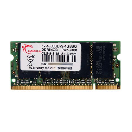 G.skill 4GB PC2-5300 / DDR2 667 Mhz CL5 1.8V 200pin so dimm