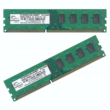 G.skill 4GB(2GBx2)DDR2-800 PC2 6400  CL 5-5-5-15 1.8 Volts