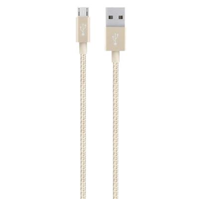 BELKIN  MICRO USB TO USB CHARGE/SYNC CABLE, 1.2M, METALLIC GOLD, 2 YR WTY