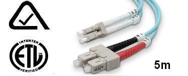 Fiber Patch Cable LC/SC1 10 Gig Aqua 5M 50/125