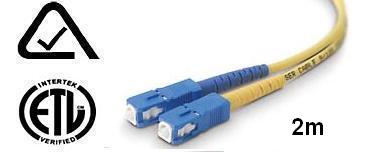 Single Mode SC/SC Duplex Fiber Patch Cable 2M 8.3/125