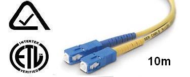 Duplex Fiber Optic Cable SC/SC;8.3/125; 10M