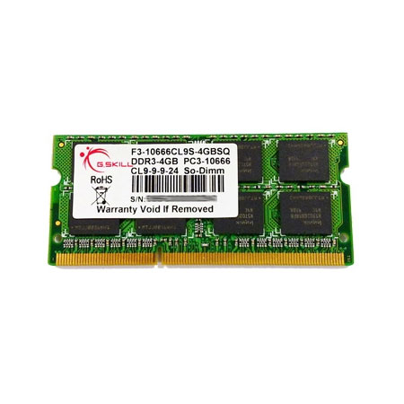 G.skill 4G PC3-10666 / DDR3 1333 Mhz 9-9-9-24 1.50V SODIMM