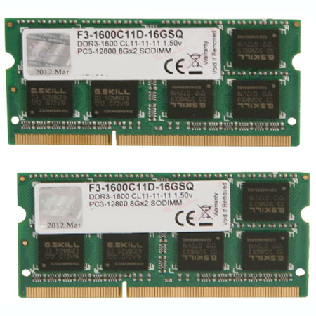 G.Skill 16G Kit (2X 8G) DDR3 1600MHZ SODIMM