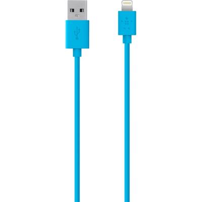 BELKIN LIGHTNING CHARGE/SYNC CABLE, 1.2M, BLUE, 1 YR WTY