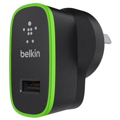 BELKIN BOOST IT UP 2.4A HOME CHARGER,USB(1), BLACK, 2YR WTY