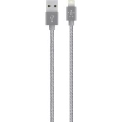 BELKIN LIGHTNING CHARGE/SYNC CABLE, METALLIC, 1.2M, GREY, 2YR WTY