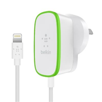 BELKIN BOOST UP 2.4A HOME CHARGER HARDWIRED LIGHTNING CABLE,1.8M,2YR WTY