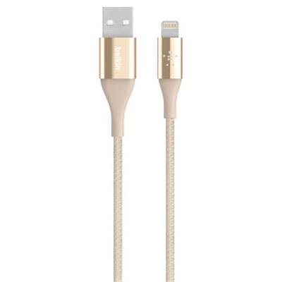 BELKIN LIGHTNING CHARGE/SYNC CABLE, 1.2M, DUPONT KEVLAR, GOLD, 5YR WTY