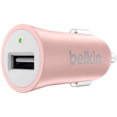 BELKIN MIXIT 2.4A CAR CHARGER,USB 2.0 (1) METALLIC ROSE GOLD, 2YR WTY
