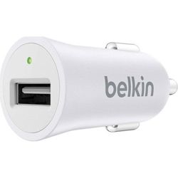 BELKIN MIXIT 2.4A CAR CHARGER,USB 2.0 (1) METALLIC WHITE, 2YR WTY