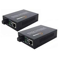 ServerLink Pair of Gigabit 10/100/1000Base-TX to 1000Base-FX BiDi WDM Fibre Media Converter SC 1310nm/1550nm to 20km