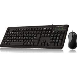 Gigabyte GK-KM3100 Desktop Keyboard and Mouse Combo Set 800dpi Optical USB Wired Spill-Resistant Ergonomic design for both hands Laser engraved keycaps