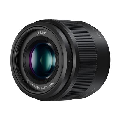 Lumix G 25mm/F1.7 Asperical lens in BLACK (Micro Four Thirds lens). Prime lens.