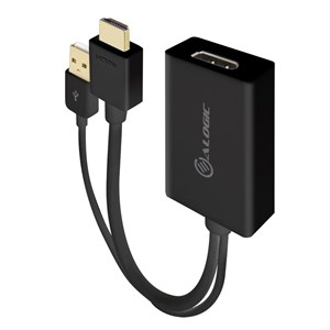 ALOGIC HDMI Male to DisplayPort Female Adapter with USB Cable for Power - BLACK - MOQ:2