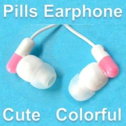 Novelty Earphones - Pill Design, Mixed Colours, AUS HDS EARPHONE-PILLS